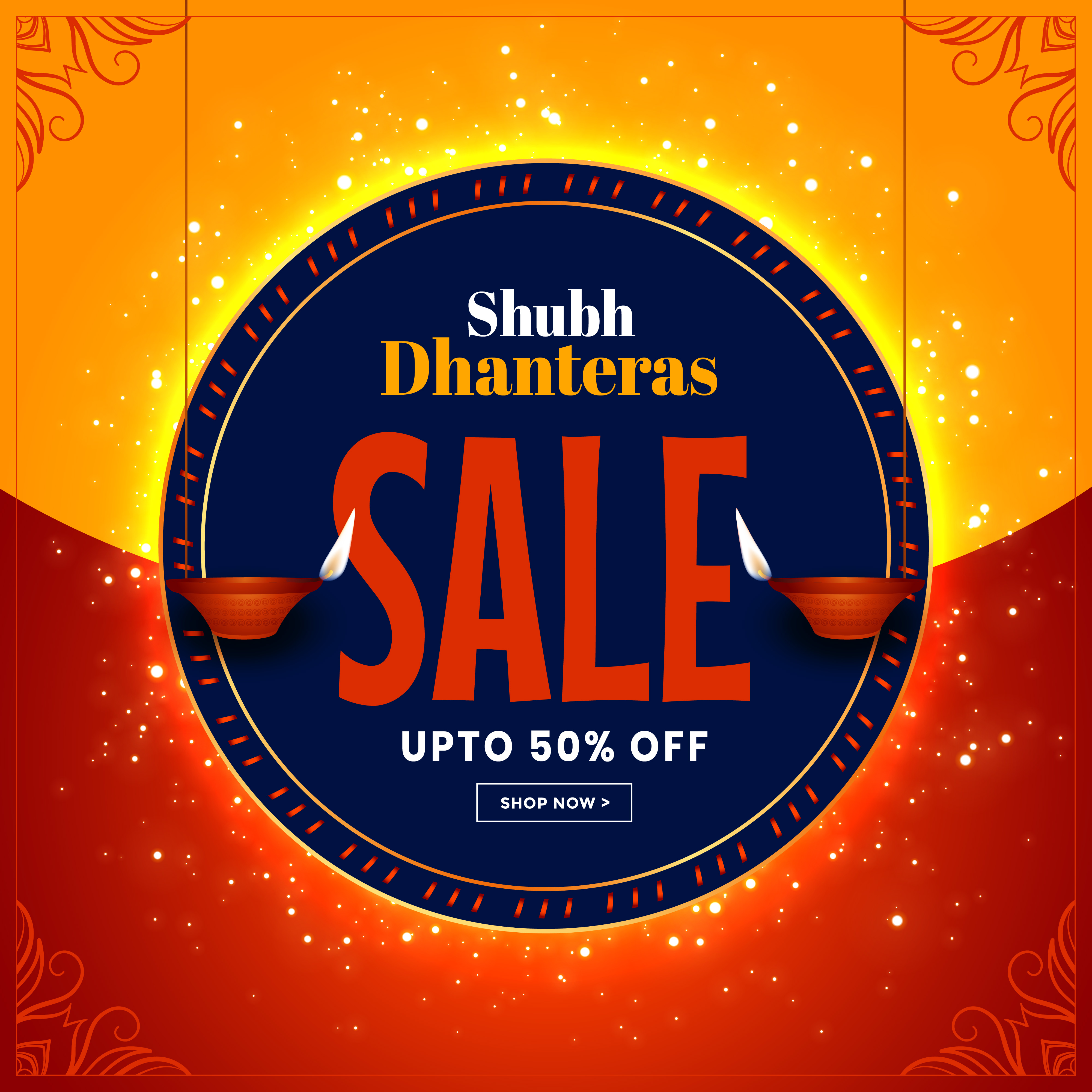 beautiful dhanteras festival sale banner decorative background